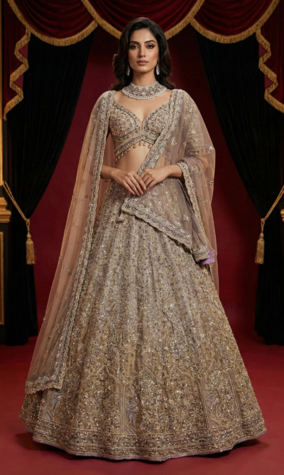 Royal Champagne Bridal Lehenga