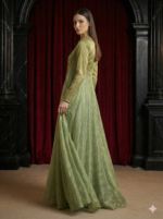 Olive Gold Embroidered Gown