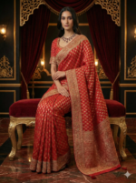 Classic Red Banarasi Saree