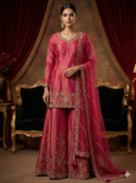 Royal Pink Embroidered Suit