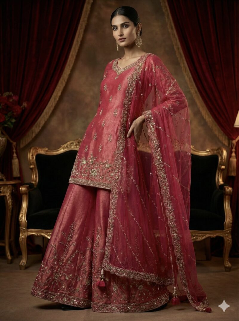 Royal Pink Embroidered Suit