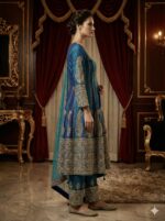 Teal Blue Zari Elegance