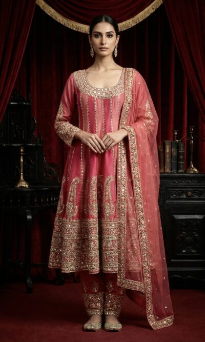 Rose Pink Zari Elegance