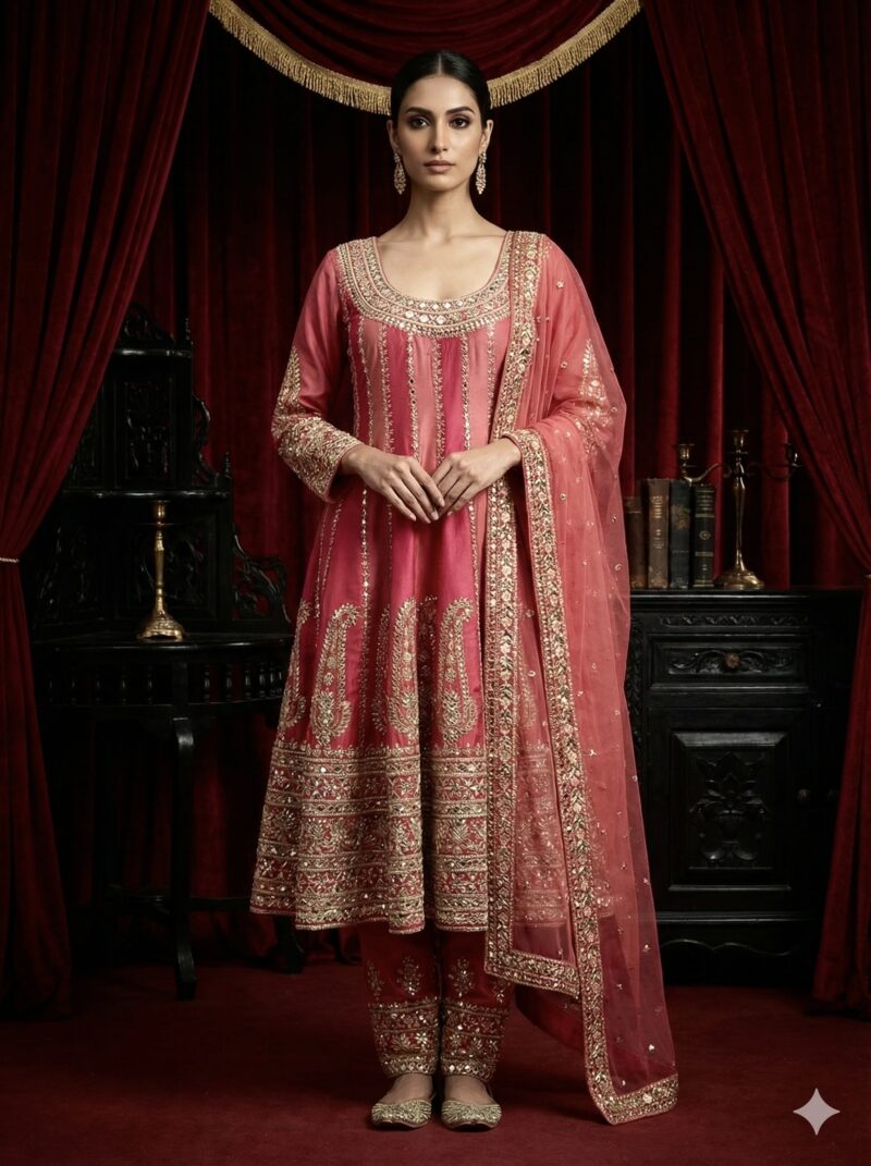 Rose Pink Zari Elegance