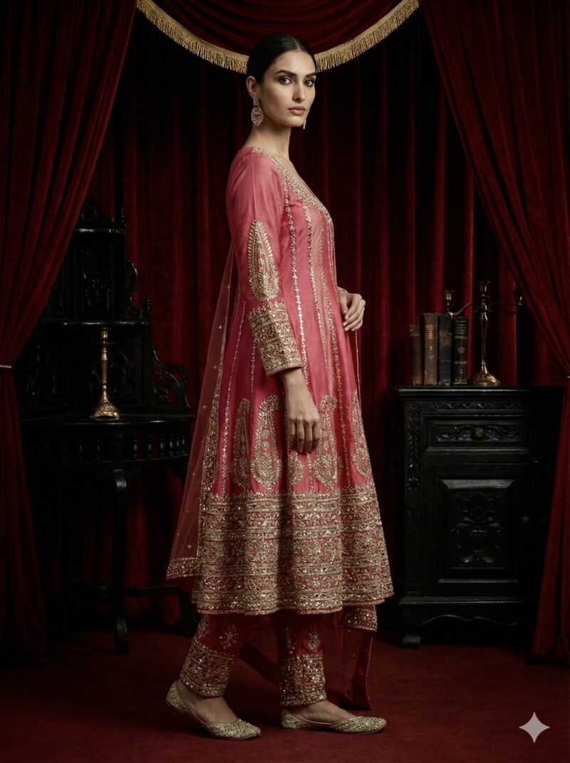 Rose Pink Zari Elegance