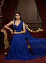 Royal Blue Sequin Saree