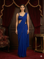 Royal Blue Sequin Saree