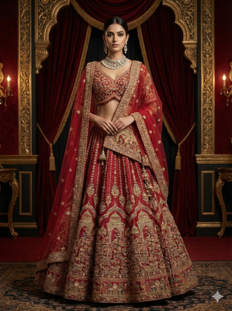 Crimson Royal Bridal Lehenga