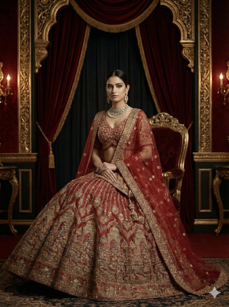 Crimson Royal Bridal Lehenga