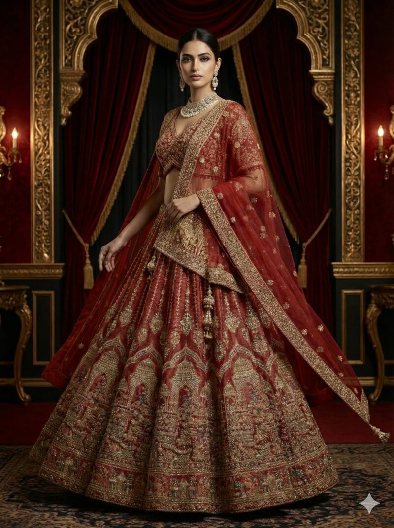 Crimson Royal Bridal Lehenga