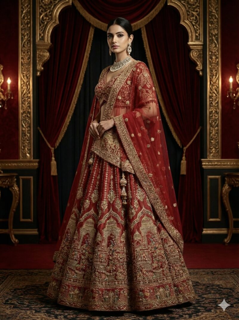 Crimson Royal Bridal Lehenga