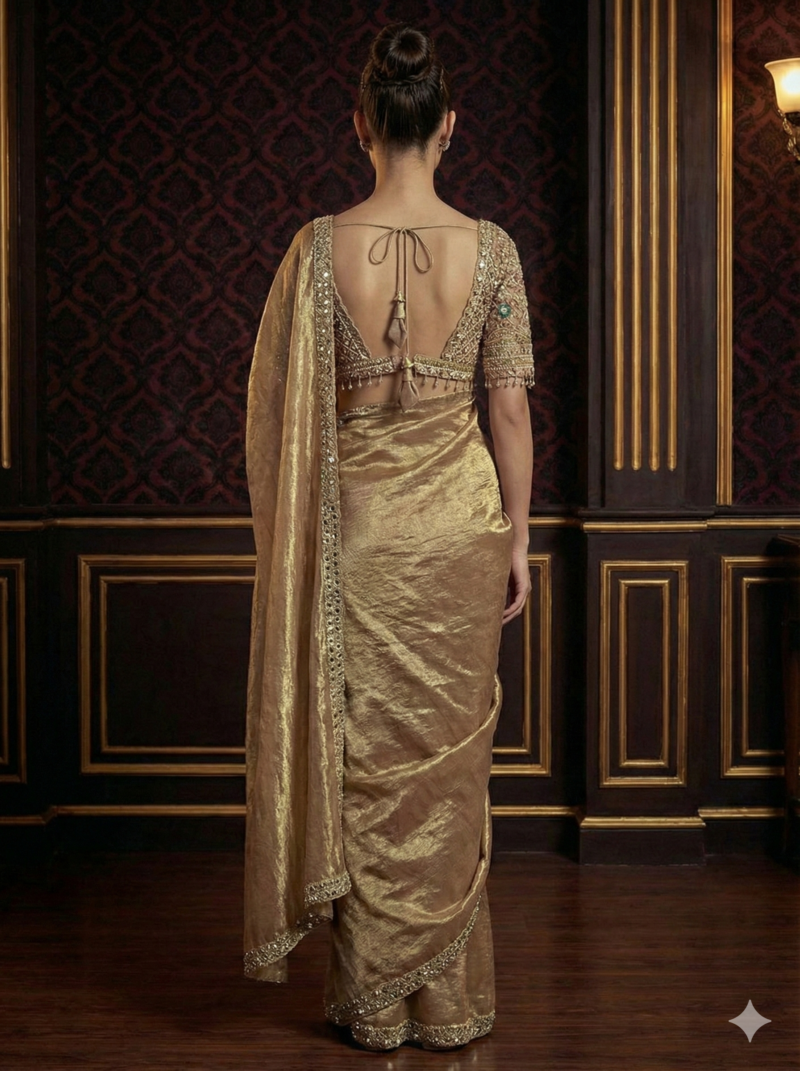 Royal Gold Handwork Saree
