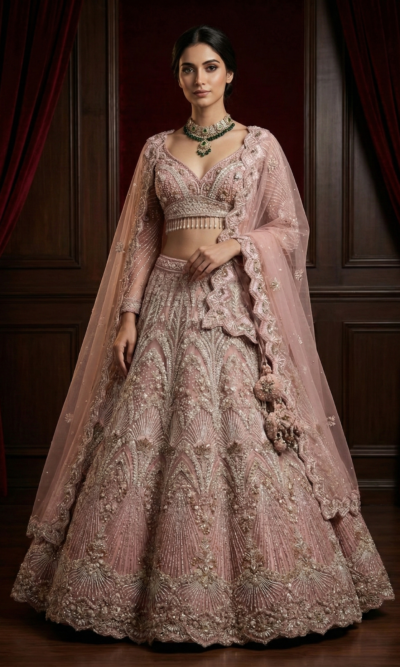 Blush Pink Royale Lehenga