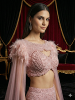 Blush Feather Mermaid Lehenga