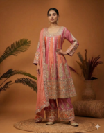 Premium Embroidered Anarkali Suit Set with Dupatta