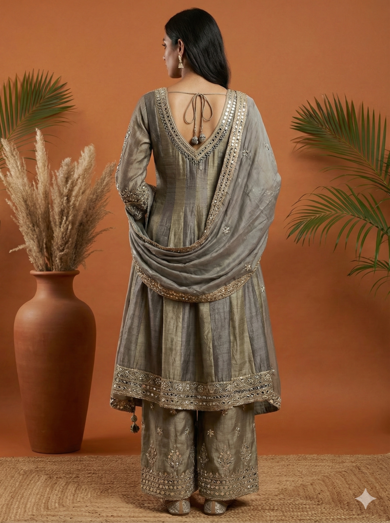 Premium Embroidered Anarkali Suit Set with Dupatta