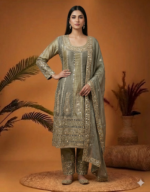 Premium Embroidered Anarkali Suit Set with Dupatta