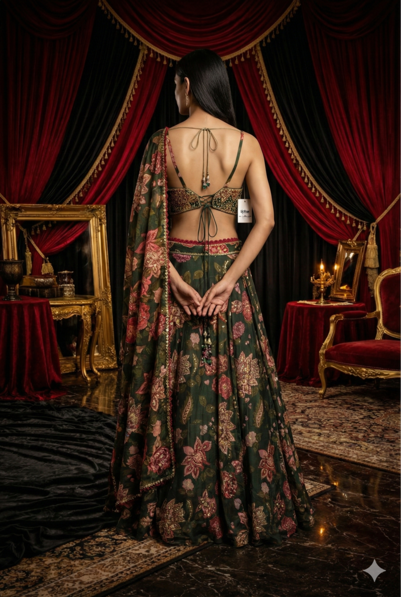 Royal Floral Print Lehenga Set