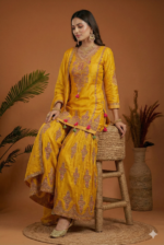 Luxury Raw Silk Ethnic Suit Set in Regal Hues