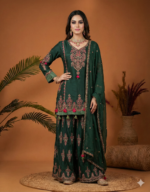 Luxury Raw Silk Ethnic Suit Set in Regal Hues