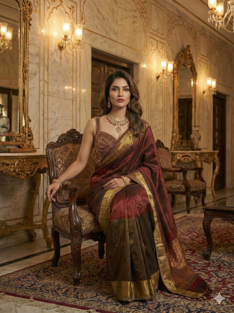 Classic Maroon Silk Saree for Weddings