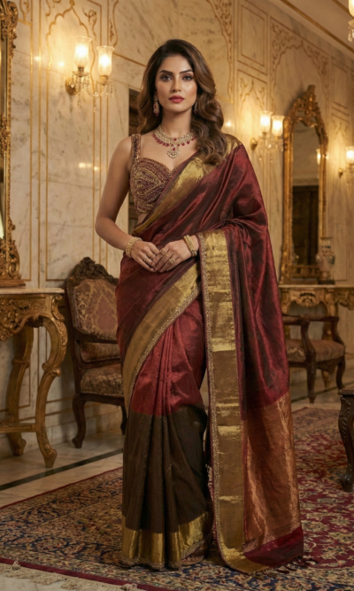 Classic Maroon Silk Saree for Weddings