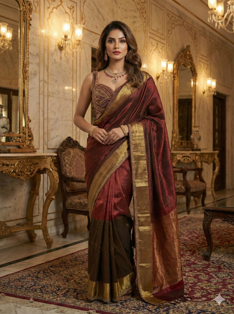Classic Maroon Silk Saree for Weddings