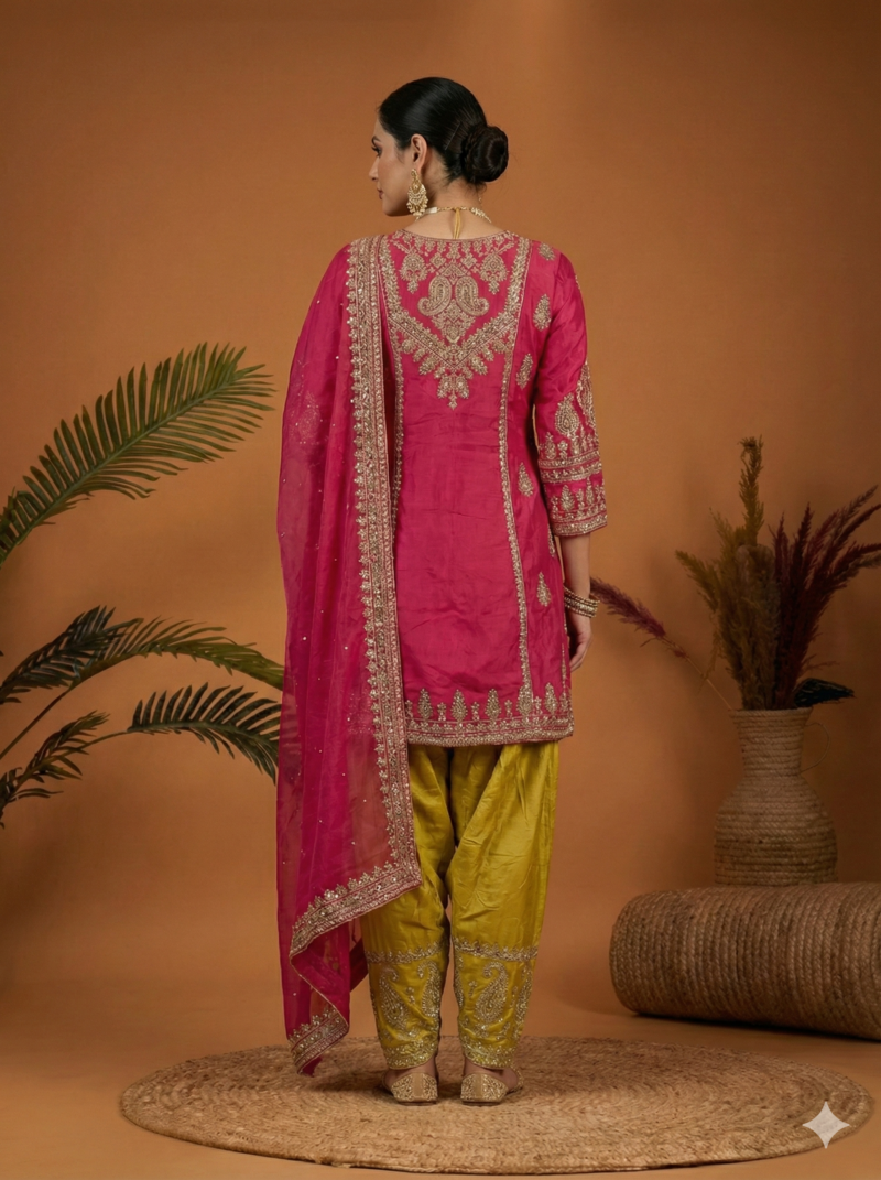 Festive Wear Suit Set in Dual Tones
