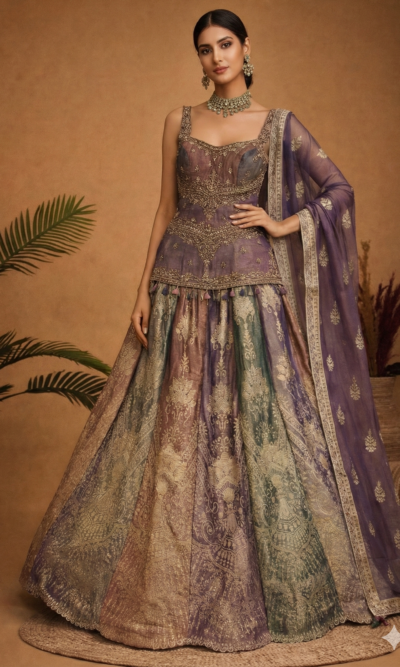 Multicolor Lehenga with Regal Detailing