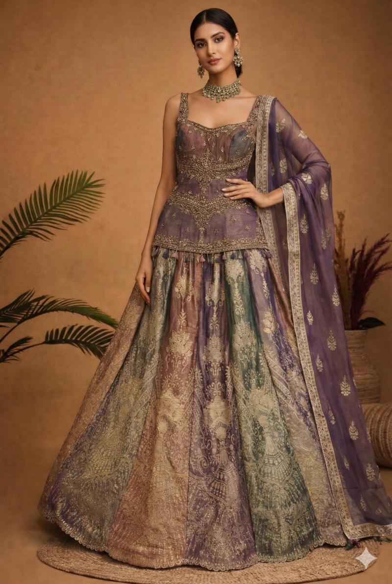 Multicolor Lehenga with Regal Detailing