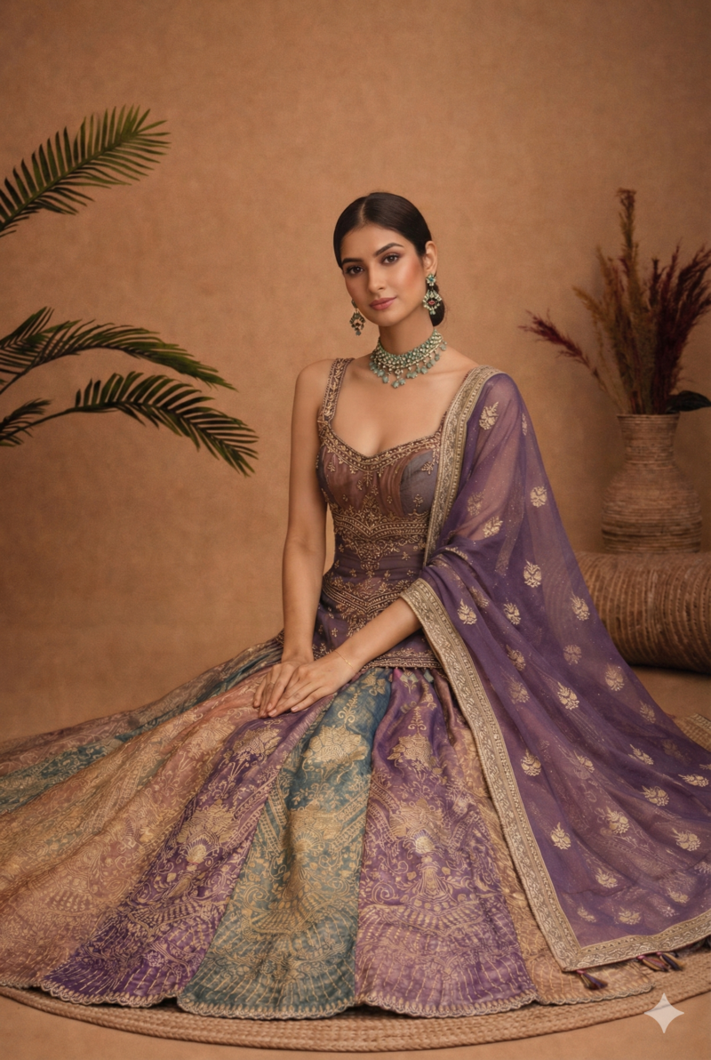 Multicolor Lehenga with Regal Detailing