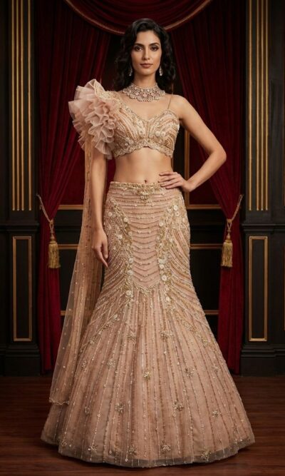 Soft Gold Ruffle Lehenga