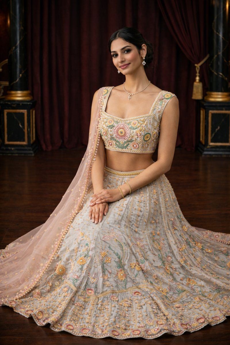 Soft Pastel Embellished Lehenga