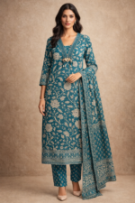 Emerald Teal Floral Suit Set