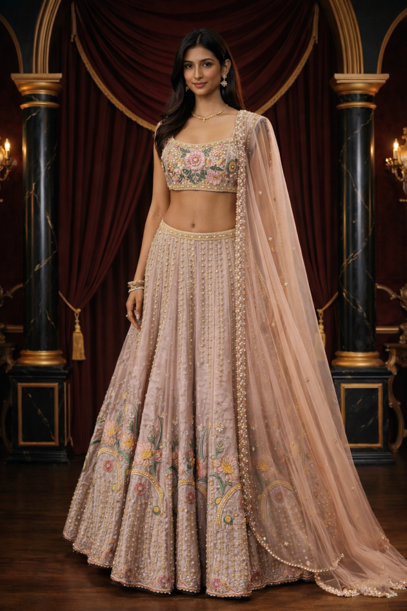 Soft Pastel Embellished Lehenga