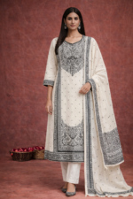 Ivory Black Printed Suit Set