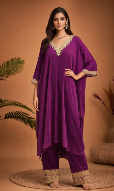 Royal Purple Kaftan Set