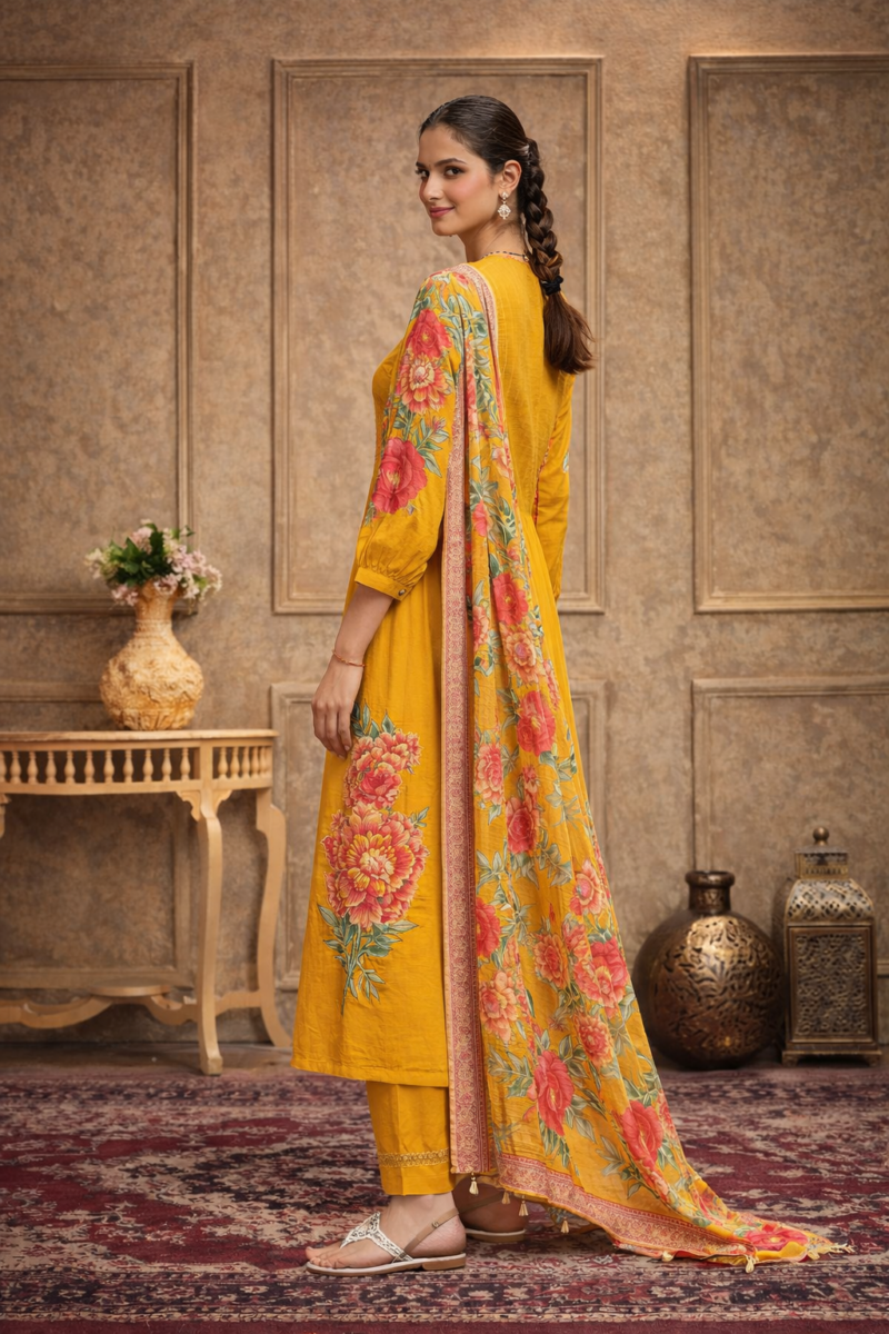 Elegant royal suit set with dupatta