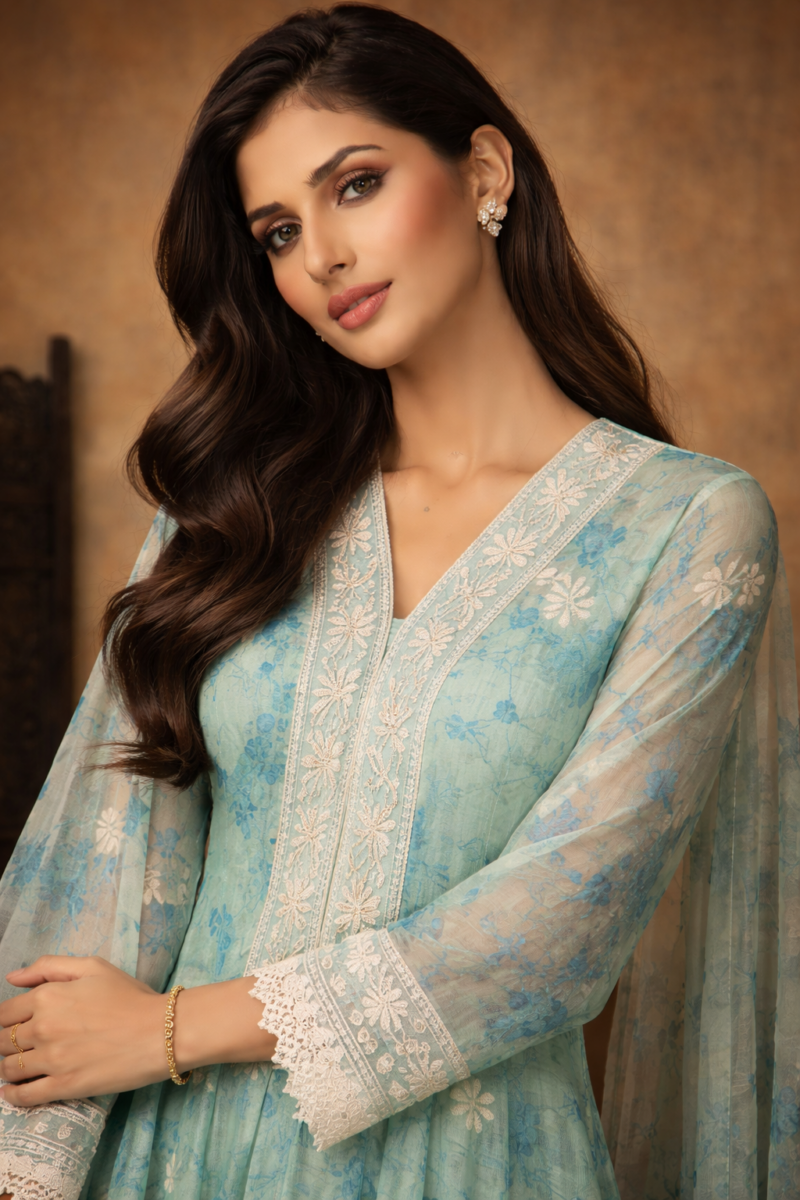 Summer Elegance Anarkali Set