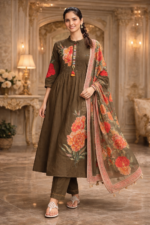 Elegant royal suit set with dupatta