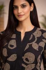 Classic Black Printed Suit Set