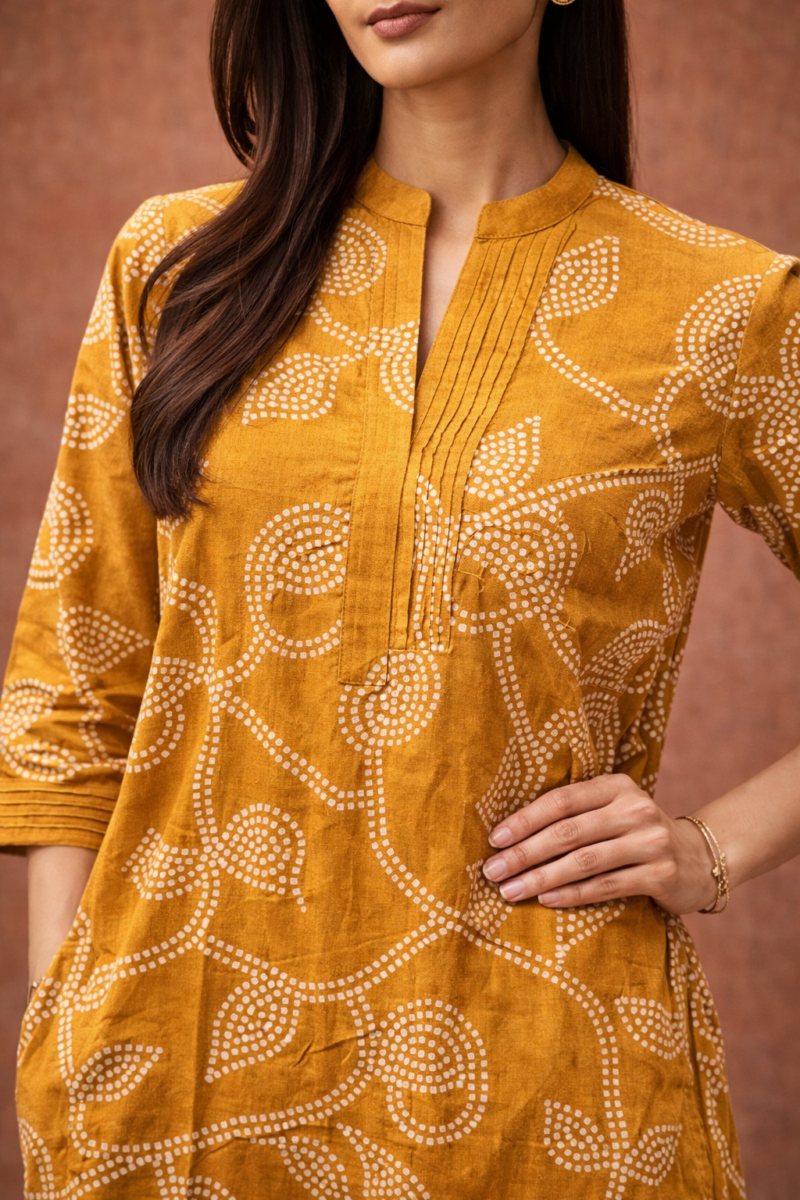 Rustic Mustard Cotton Suit Set