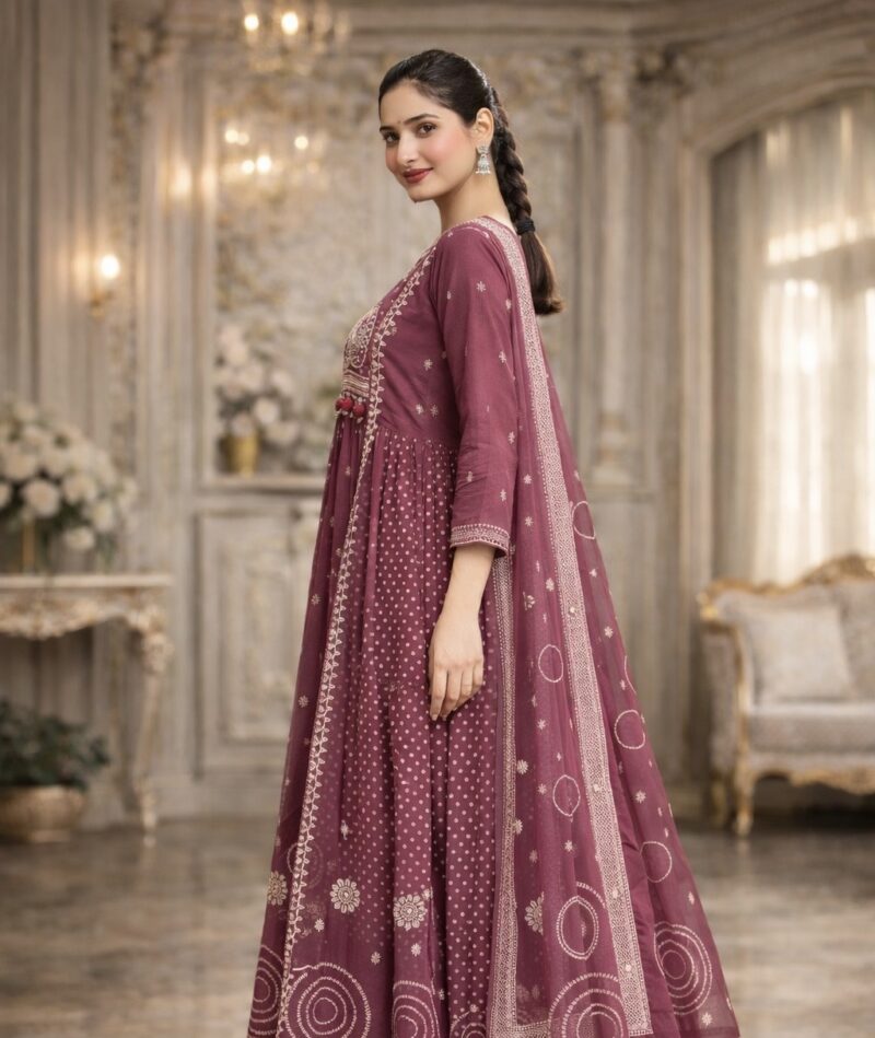 Floral elegance suit set with dupatta