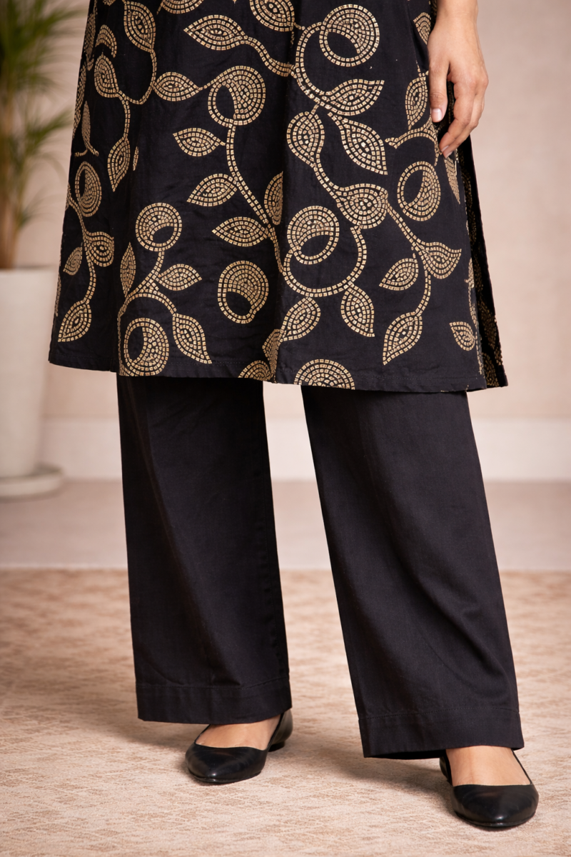 Classic Black Printed Suit Set