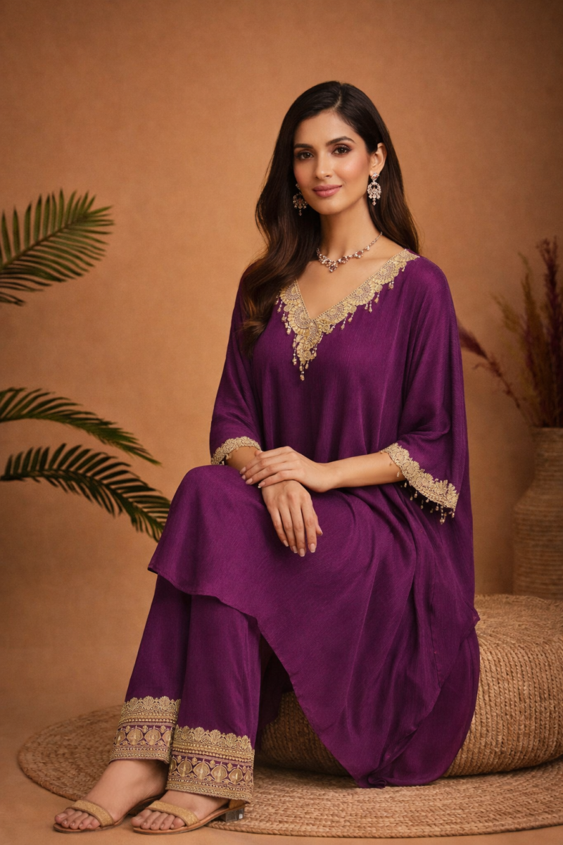 Royal Purple Kaftan Set