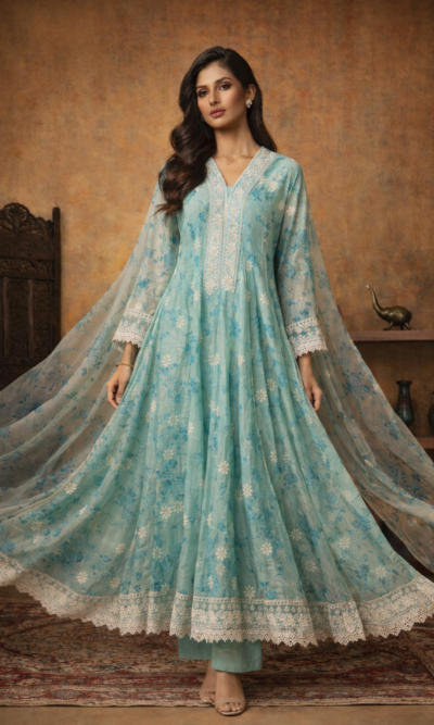 Summer Elegance Anarkali Set