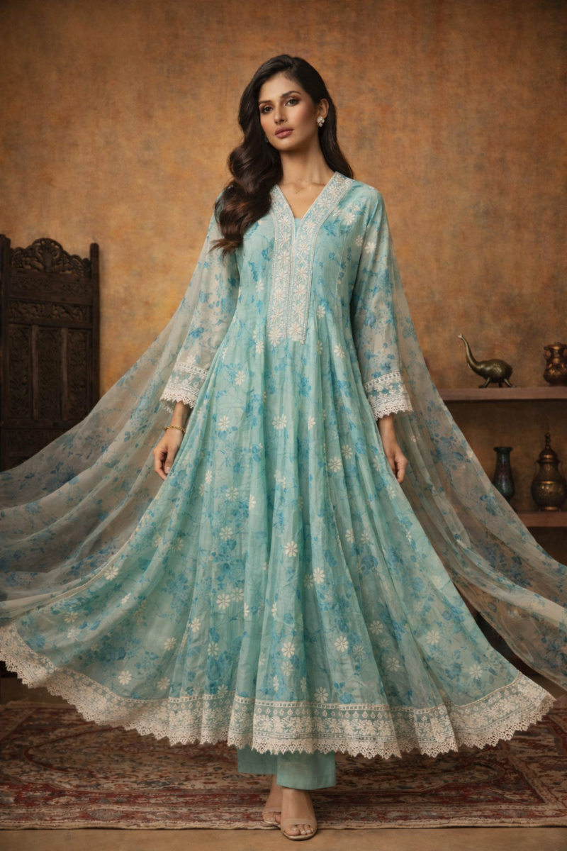 Summer Elegance Anarkali Set