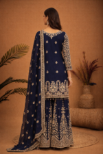 Royal Navy Embroidered Sharara Set