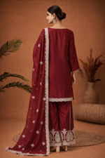 Classic Embroidered Mahroon Suit