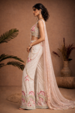 Ivory Floral Peplum Palazzo Set